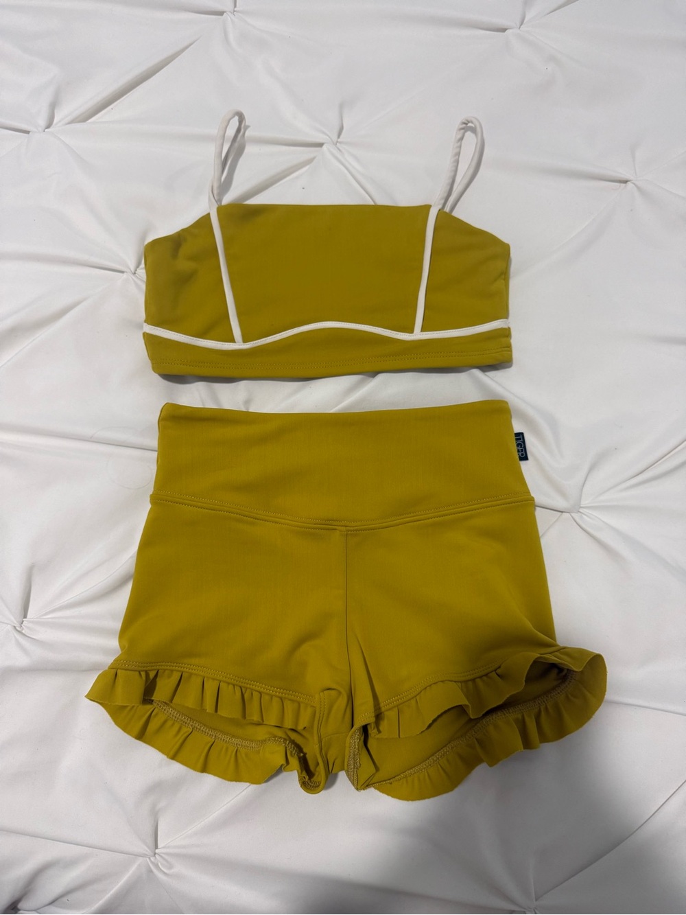 Tiger Friday  Two-Piece Ruffle Set in Mustard Yellow